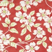 Strawberries & Rhubarb - 7745 - Fig Tree - Floral on Red - Moda 20400.11 - Cotton Fabric