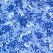 Summer Breeze - 8073 - Royal Blue Floral on Sky Blue - Moda 33611.16 - Cotton Fabric