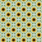 Sunflowers - 8524 - Sunflowers and Leaves on Pale Blue - Lewis & Irene 746.2 - Cotton Fabric
