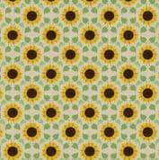 Sunflowers - 8525 - Sunflowers and Leaves on Natural - Lewis & Irene 746.3 - Cotton Fabric