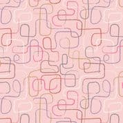 The Dreamer - 7641 - Lewis & Irene A519.2 - Swirly Strings on Blush Pink Cotton Fabric
