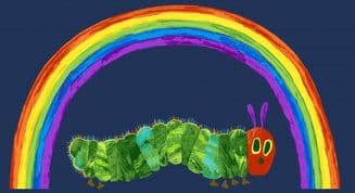 The Very Hungry Caterpillar - 7378 - Blue Rainbow Panel 9597.B - Cotton Fabric