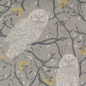 Through the Woods - 7995 - Grey Owls on Flint Grey - Moda Fabrics 43110-16 - Cotton Fabric