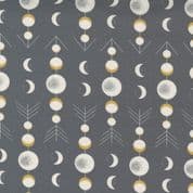 Through the Woods - 8010 - Moons on Charcoal - Moda Fabrics 43116-12 - Cotton Fabric