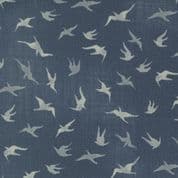 To the Sea - 8361 - Sea Birds on Medium Ocean - Janet Clare - Moda 16933.13 - Cotton Fabric
