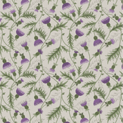 W108845 - Lewis & Irene - Purple Thistles on Cream - 108" Extra Wide Backing Cotton Fabric