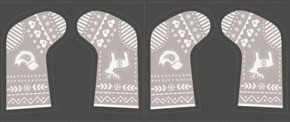 When I Met Santa's Reindeer - 4784 - Charcoal and Taupe Stocking Panel - C10.2
