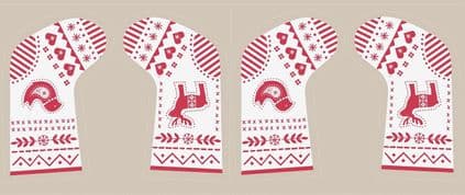 When I Met Santa's Reindeer - 4785 - Taupe & Cream Stocking Panel - C10.3 - Cotton Fabric