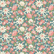 Wilmington Print Sentiments - 8733 - Packed Floral on Blue - 98723-413 - Cotton Fabric