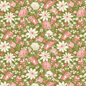 Wilmington Print Sentiments - 8734 - Packed Floral on Green - 98723-713 - Cotton Fabric