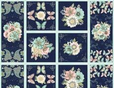 Wilmington Prints - Blissful - 8775 - Panel - Butterfly and Flower Panel - A - Cotton Fabric
