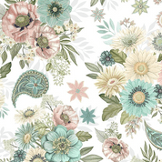 Wilmington Prints - Blissful - 8778 - Large A/O White Floral - 27645 173 - Cotton Fabric