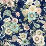 Wilmington Prints - Blissful - 8779 - Large A/O Navy Floral - 27645 473 - Cotton Fabric