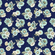 Wilmington Prints - Blissful - 8780 - Floral Toss Navy - 27646 471 - Cotton Fabric
