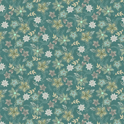 Wilmington Prints - Blissful - 8783 - Graphic Floral Teal - 27647 775 - Cotton Fabric
