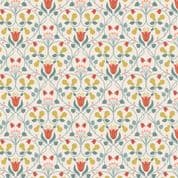 Wintertide - 7990 - Tulips and Pears, Gold Metallic on Cream - A586.1 - Cotton Fabric