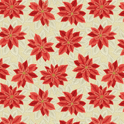 Yuletide - 8581 - Poinsettia on cream with gold metallic - Lewis and Irene C102.1 - Cotton Fabric