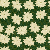 Yuletide - 8582 - Poinsettia on Green with gold metallic - Lewis and Irene C102.2 - Cotton Fabric