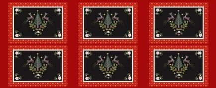 Yuletide - 8591 - placemat panel - Makower C97 - Cotton Fabric