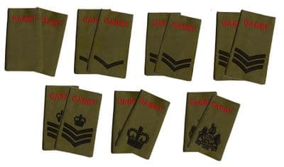 Acf Rank Slides Red Cadet On Olive Green