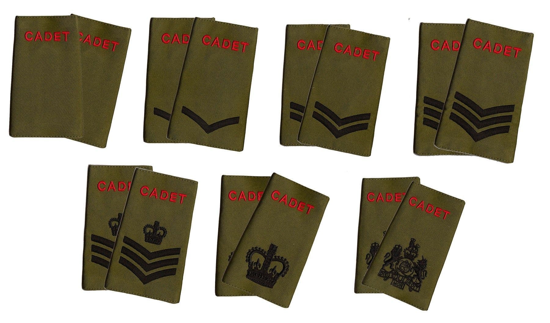 Acf Rank Slides Red Cadet On Olive Green