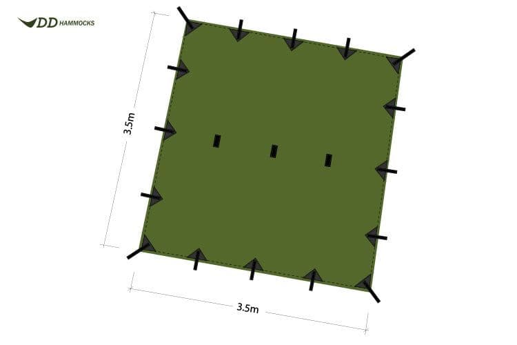 【美品】DD Tarp 3.5 x 3.5 Olive Green DD Hammocks Tarp 3.5 x 3.5 Olive Green - Free Delivery | Military Kit