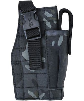 Kombat Molle Gun Holster With Mag Pouch British Terrain Pattern Black