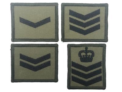 Olive Green Rank Patch Commando Style