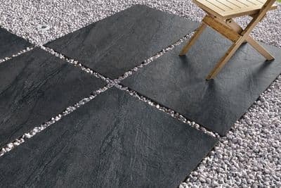 Black Anthracite Effect Outdoor Porcelain Slabs 900x600x20mm (Price: £22.85/m2)