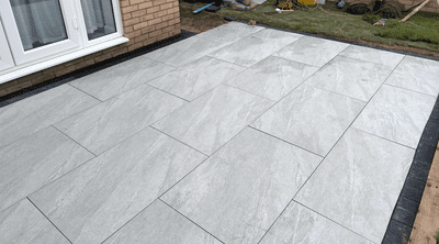 County Light Grey Outdoor Porcelain Slabs 900x600x20mm (Price: £23.95/m2)