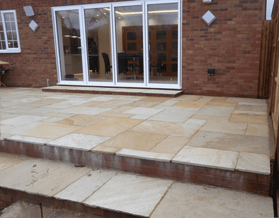 Fossil Mint Indian Sandstone 900X600mm Paving  21.00m2 22mm (Price: £23.95/m2)
