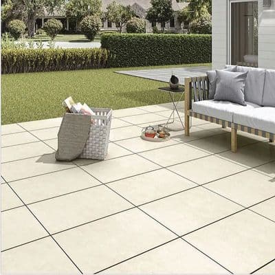 Hammerstone Beige 20mm Outdoor Porcelain Slabs 900x600x20mm  (Price From: £20.95/m2)