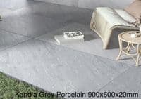 Silver Kandla Grey Outdoor Porcelain Slabs 900x600x20mm