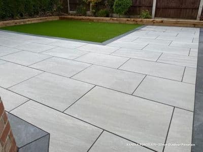 Silver Kandla Grey Outdoor Porcelain Slabs 900x600x20mm (Price From: £22.95/m2)