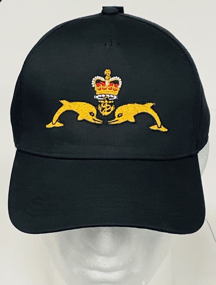 HM Submarines dolphine embroidered black baseball cap