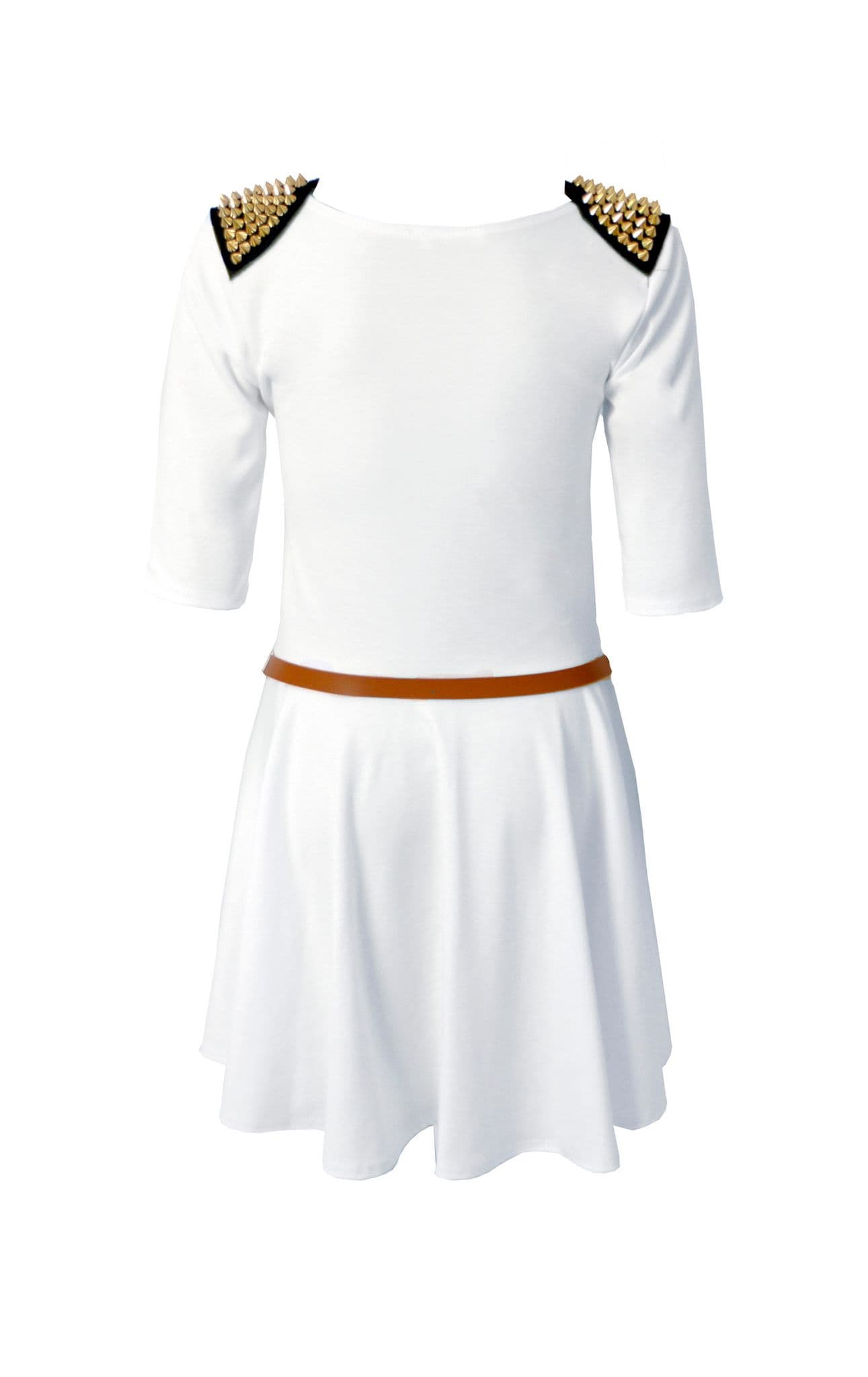 slim fit dress slacks Waverly White Racer-Neck Sleeveless Skater Mini Dress – Club L London