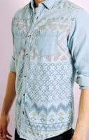 Aztec Print Denim Shirt