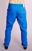 Blue Cotton Turn Up Chinos