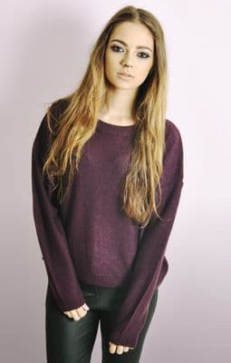 Boxy Jumper In Aubergine