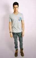 Cosmic Rocket Print Pocket T-shirt