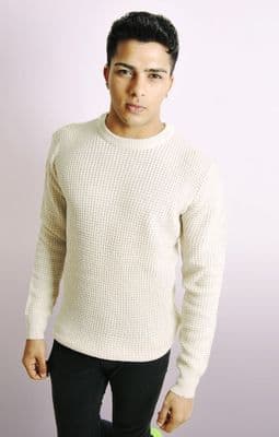 Crew Neck Jumper In Plaster