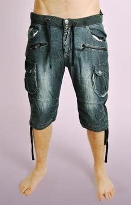 Dark Denim Shorts with Jogger Waist