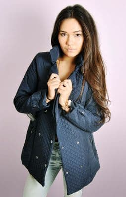 Double BreastedMilitary Belted Quilted Parka Coat