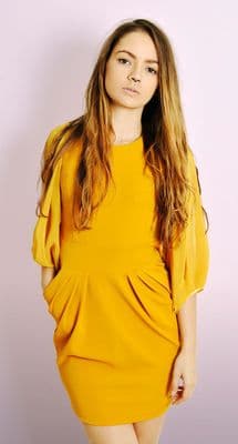 Draped Dress with Chiffon Sleeves (FREE Belt)