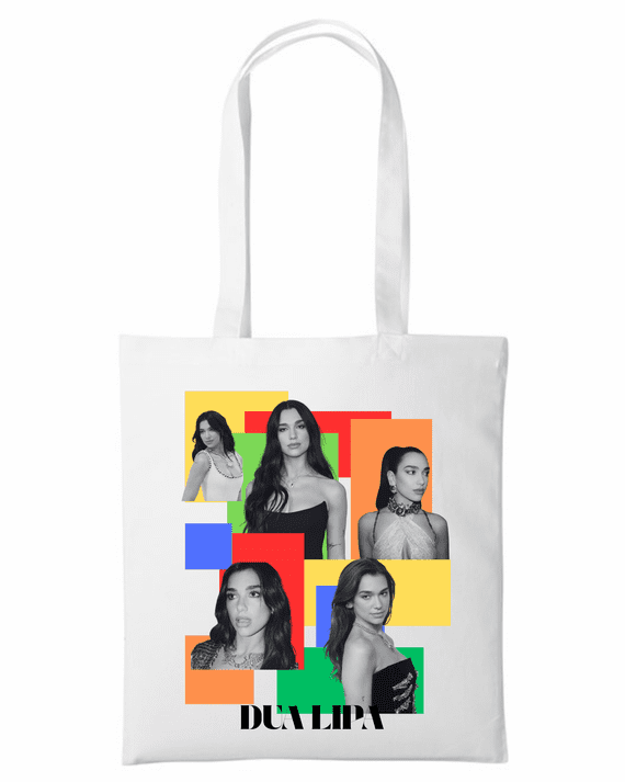 Dua Lipa Pop Art Graphic Tote Bag