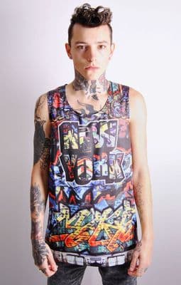 Graffiti Mesh Basketball Style Vest