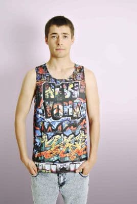 Graffiti Print Mesh Basketball Vest