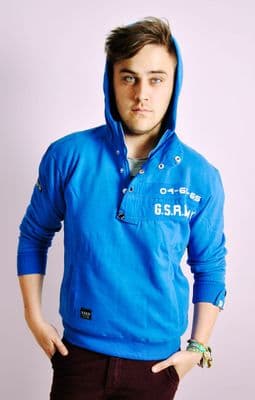 Half Zip Hoody with Popper Flap Detail