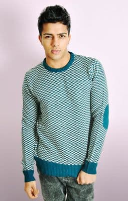 HOUNDSTOOTH PATTERN KNITTED JUMPER