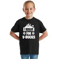 I Behave For V Bucks Fortnite Kids Gaming T-Shirt